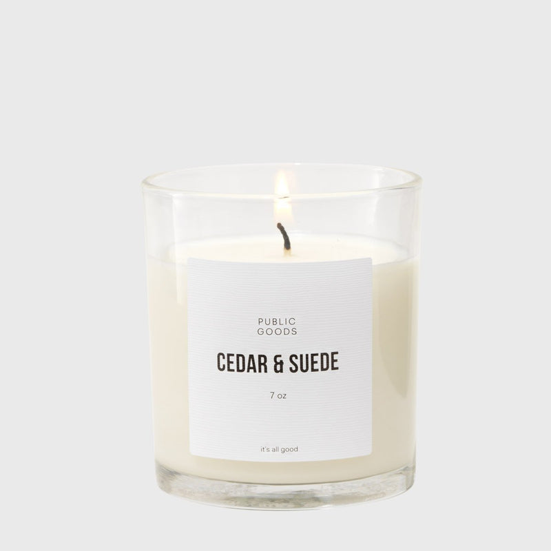 Public Goods Household Cedar & Suede Soy Candle (7oz) - (Case of 9)