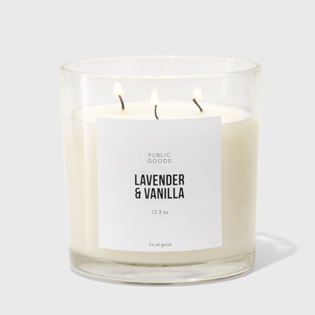 Public Goods Household Lavender & Vanilla Soy Candle (3 Wick, 12.3oz) - (Case of 6)