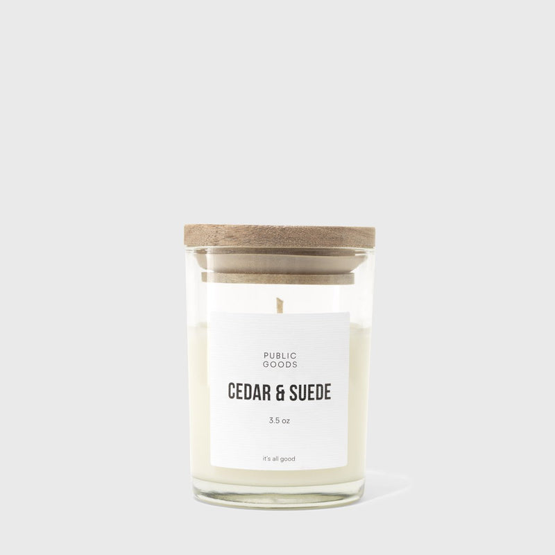 Public Goods Household Cedar & Suede Soy Candle (3.5oz) - (Case of 12)