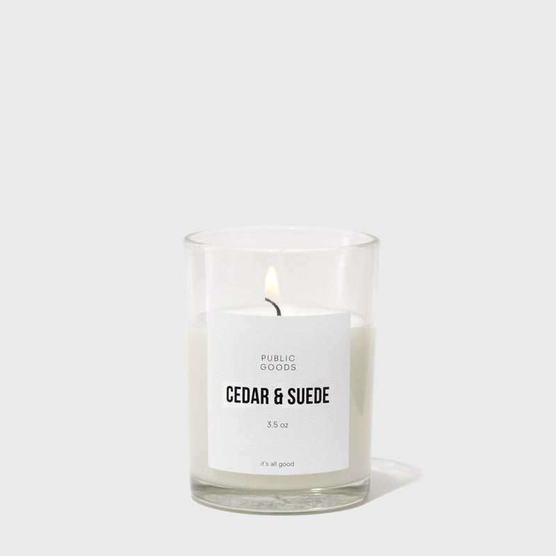 Public Goods Household Cedar & Suede Soy Candle (3.5oz) - (Case of 12)