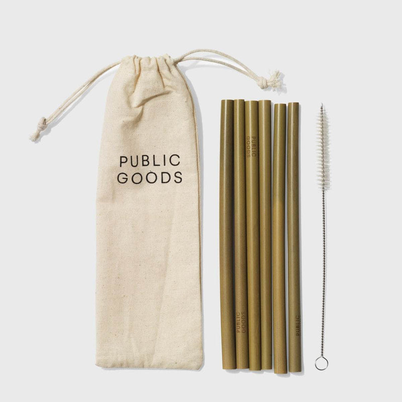 Public Goods Household Bamboo Straws 6 ct (Case of 25)