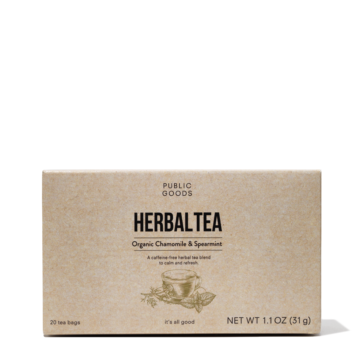 Public Goods Grocery Chamomile & Spearmint Tea 20 ct (Case of 36)