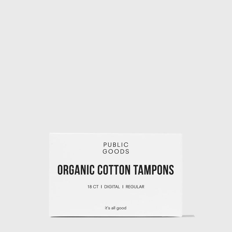 Public Goods Personal Care Cotton Tampons without Applicator - Regular 18 ct (Case of 48)