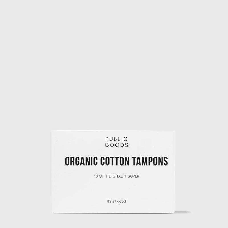 Public Goods Personal Care Cotton Tampons without Applicator - Super 18 ct (Case of 48)