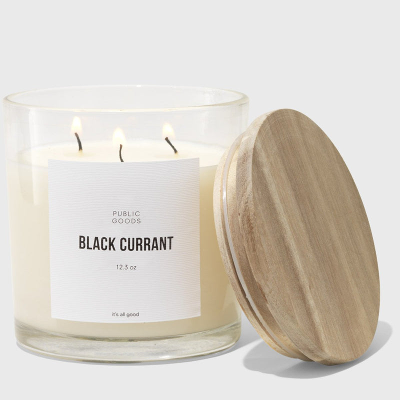 Public Goods Household Black Currant Soy Candle (3 Wick, 12.3oz) - (Case of 6)