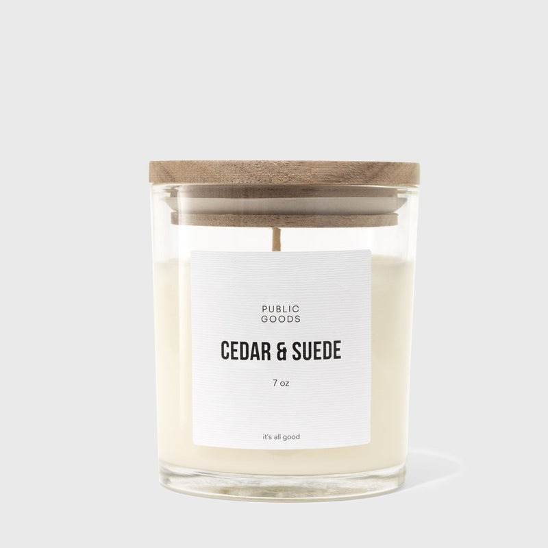 Public Goods Household Cedar & Suede Soy Candle (7oz) - (Case of 9)