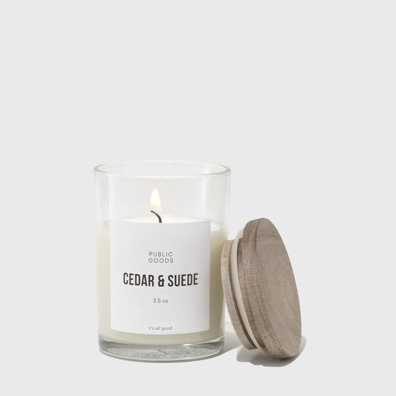 Public Goods Household Cedar & Suede Soy Candle (3.5oz) - (Case of 12)