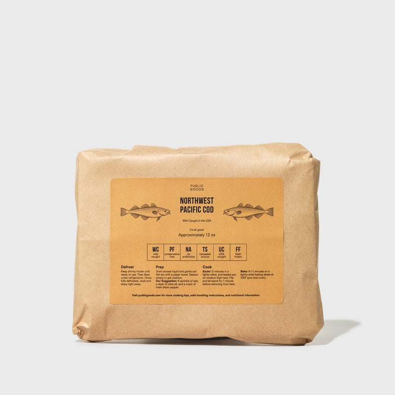 Public Goods 6 Wild Gulf Shrimp + 3 Pacific Cod Bundle