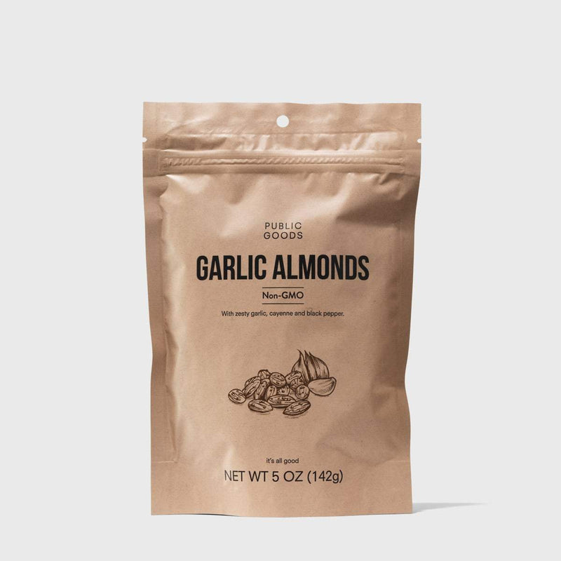 Public Goods Grocery Garlic Almonds 5 oz (Case of 28)