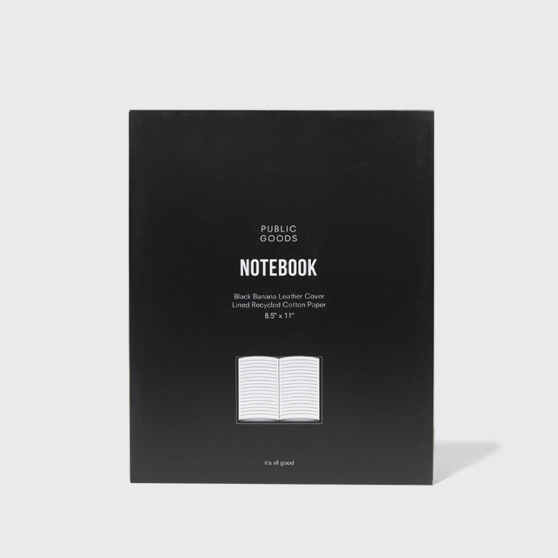 Public Goods Stationery Notebook-Unlined (Black) - Case of 6