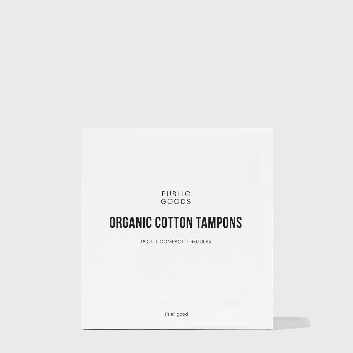 Public Goods Personal Care Cotton Tampons with Applicator - Regular 18 ct (Case of 48)