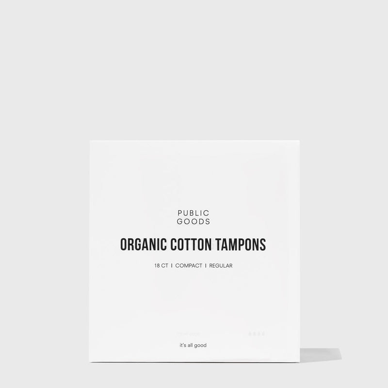 Public Goods Personal Care Cotton Tampons with Applicator - Regular 18 ct (Case of 48)