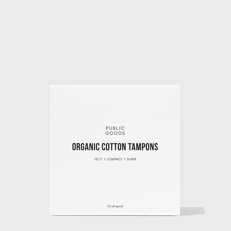 Public Goods Personal Care Cotton Tampons with Applicator - Super 18 ct (Case of 48)