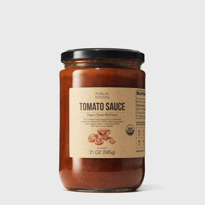 Public Goods Grocery Tomato Basil Pasta Sauce 21 fl oz (Case of 6)